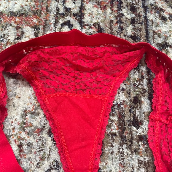 Sexy Red Sheer Cheetah Bra & Thong Set - Picture 6 of 6